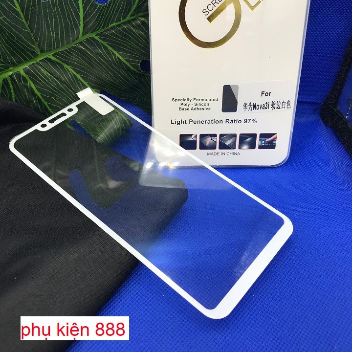 Miếng dán kính cường lực Huawei Nova 3i Full màn viền dẻo Glass