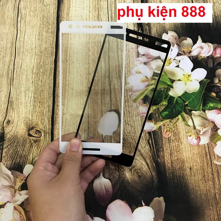 Combo kính cường lực và ốp silicon Nokia 2.1 Full màn Glass