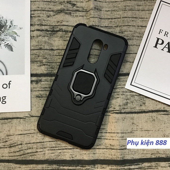 Op lung Pocophone F1 iron man xoay 360 do (1) Ốp lưng Pocophone F1 iron man xoay 360 độ, lưng hít từ tính gắn ô tô