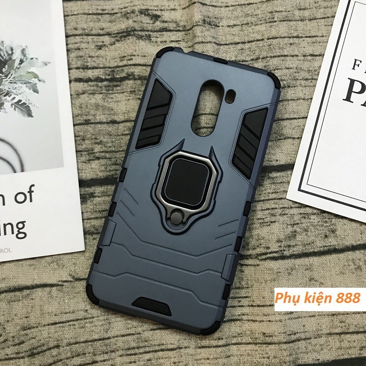 Op lung Pocophone F1 iron man xoay 360 do (2) Ốp lưng Pocophone F1 iron man xoay 360 độ, lưng hít từ tính gắn ô tô