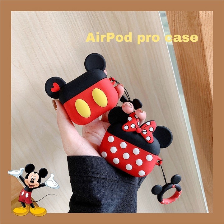 Ốp Airpods 1/2/Pro silicone Mickey cặp - PK442