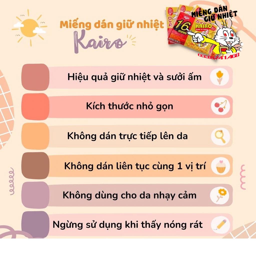 Miếng dán giữ nhiệt Kairo Nhật Bản