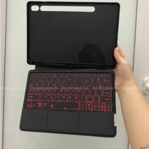Bao da bàn phím Samsung Galaxy Tab S10/ S10FE có Touchpad, giá đỡ, đèn LED, có thể tháo rời